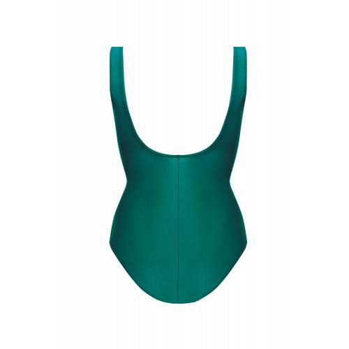 Women's one piece swimsuit Self Mexico 6 Bottle green, back
